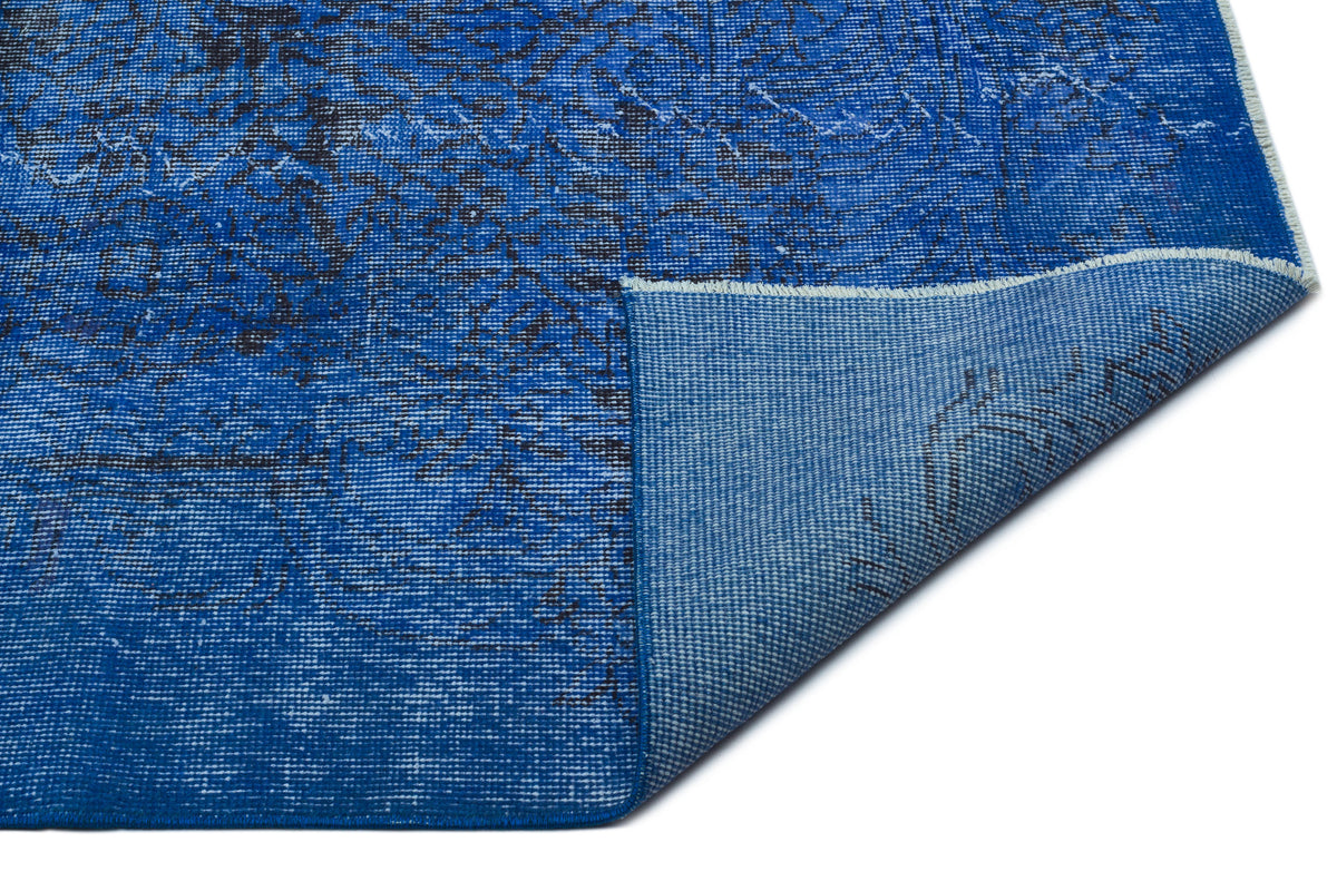 Blue Over Dyed Vintage Rug 6&#39;0&#39;&#39; x 9&#39;3&#39;&#39; ft 184 x 282 cm