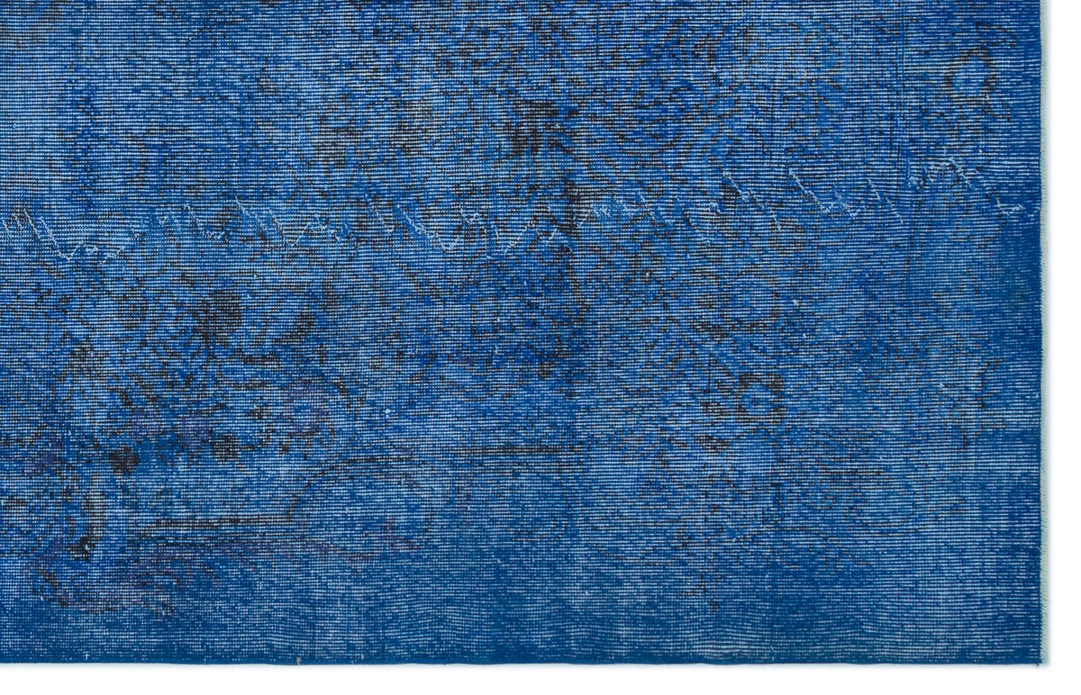 Blue Over Dyed Vintage Rug 6&#39;0&#39;&#39; x 9&#39;3&#39;&#39; ft 184 x 282 cm