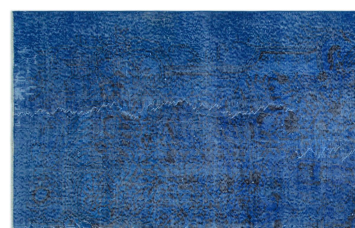 Blue Over Dyed Vintage Rug 6&#39;0&#39;&#39; x 9&#39;3&#39;&#39; ft 184 x 282 cm