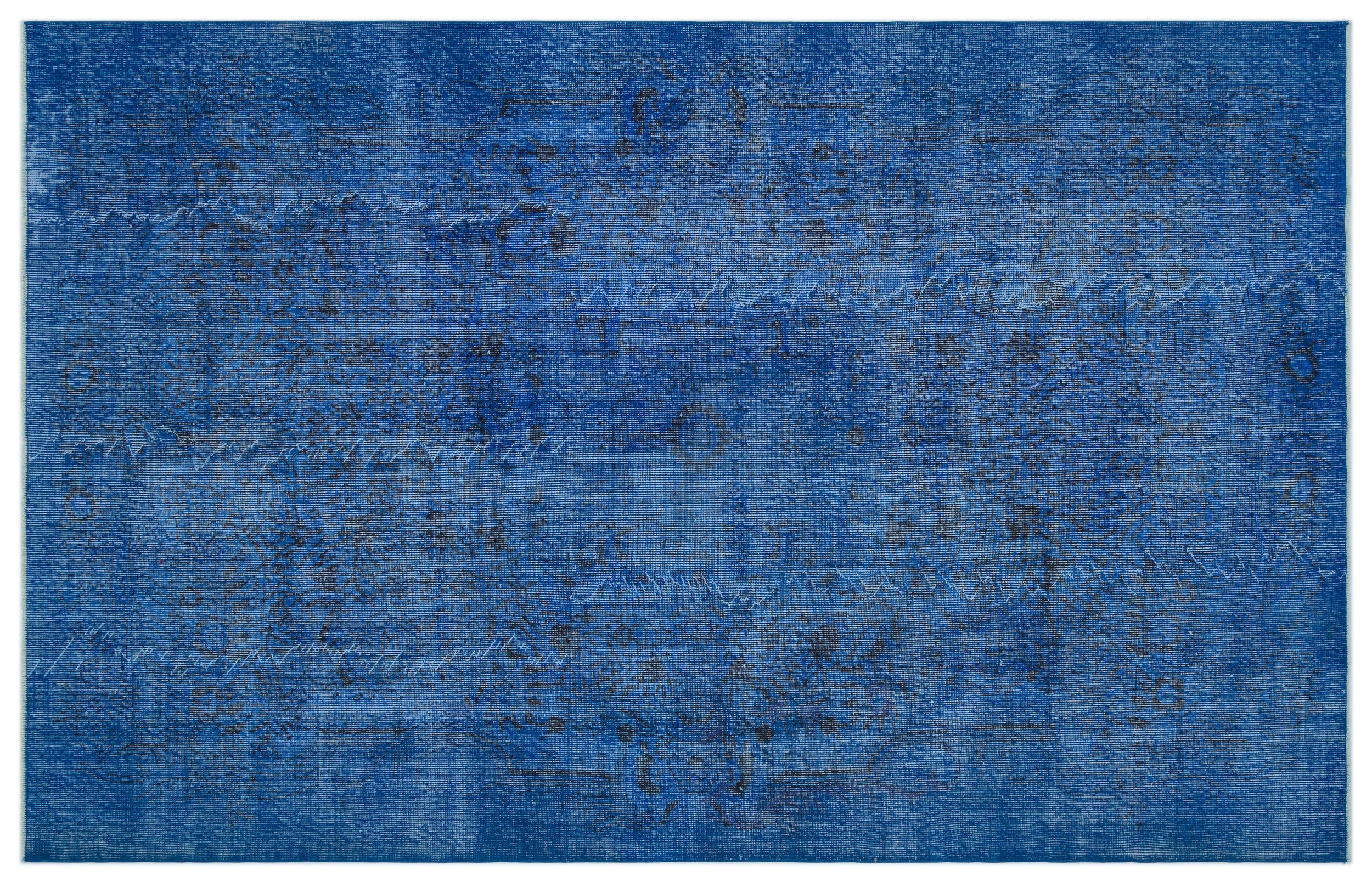 Blue Over Dyed Vintage Rug 6'0'' x 9'3'' ft 184 x 282 cm