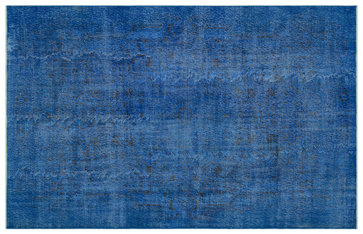 Blue Over Dyed Vintage Rug 6&#39;0&#39;&#39; x 9&#39;3&#39;&#39; ft 184 x 282 cm