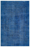 Blue Over Dyed Vintage Rug 6'0'' x 9'3'' ft 184 x 282 cm