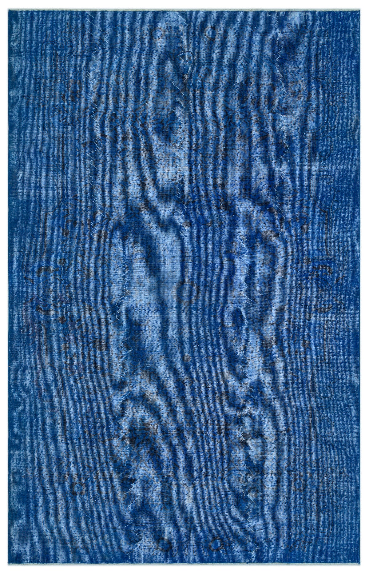 Blue Over Dyed Vintage Rug 6&#39;0&#39;&#39; x 9&#39;3&#39;&#39; ft 184 x 282 cm