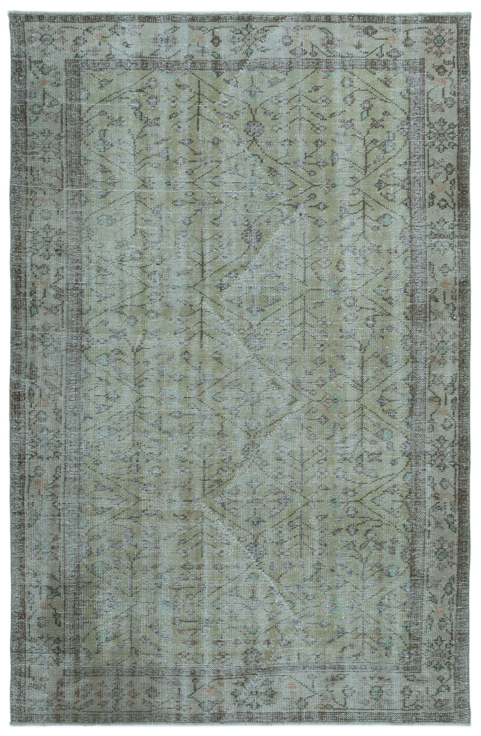 Blue Over Dyed Vintage Rug 5'9'' x 8'10'' ft 176 x 270 cm