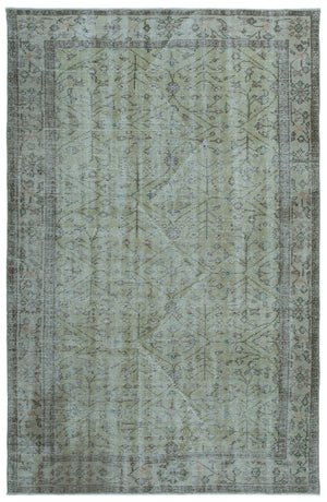 Blue Over Dyed Vintage Rug 5'9'' x 8'10'' ft 176 x 270 cm