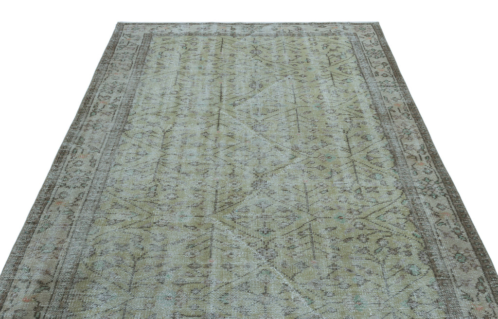 Blue Over Dyed Vintage Rug 5'9'' x 8'10'' ft 176 x 270 cm