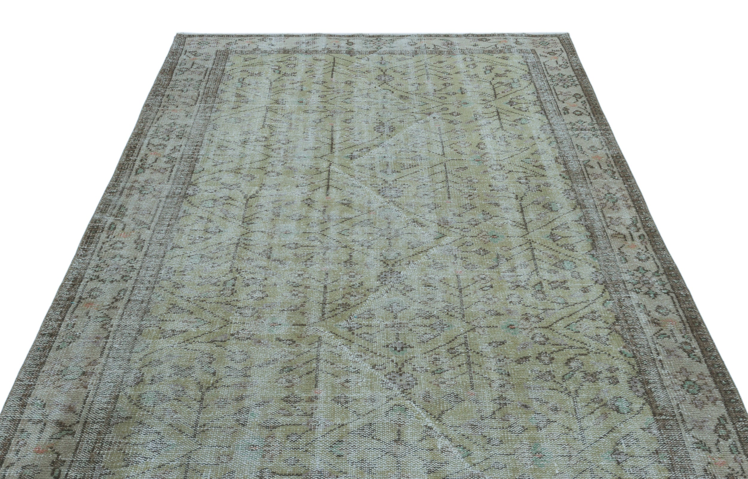 Blue Over Dyed Vintage Rug 5'9'' x 8'10'' ft 176 x 270 cm