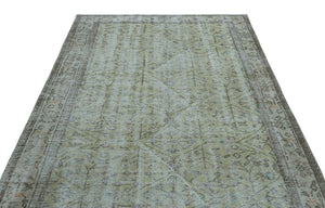 Blue Over Dyed Vintage Rug 5'9'' x 8'10'' ft 176 x 270 cm