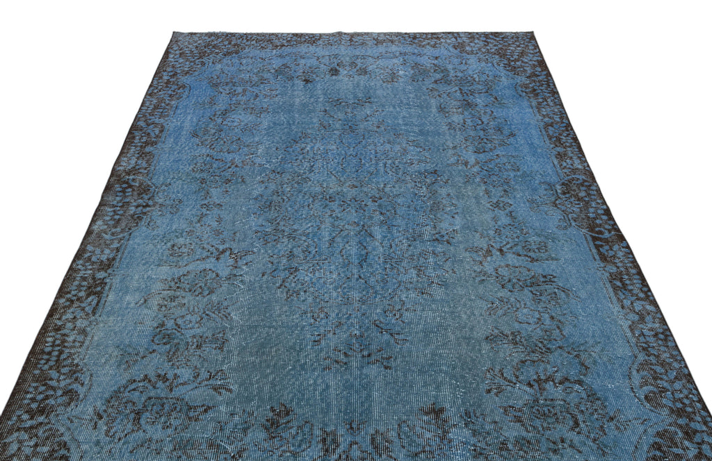 Blue Over Dyed Vintage Rug 5'9'' x 8'11'' ft 174 x 273 cm