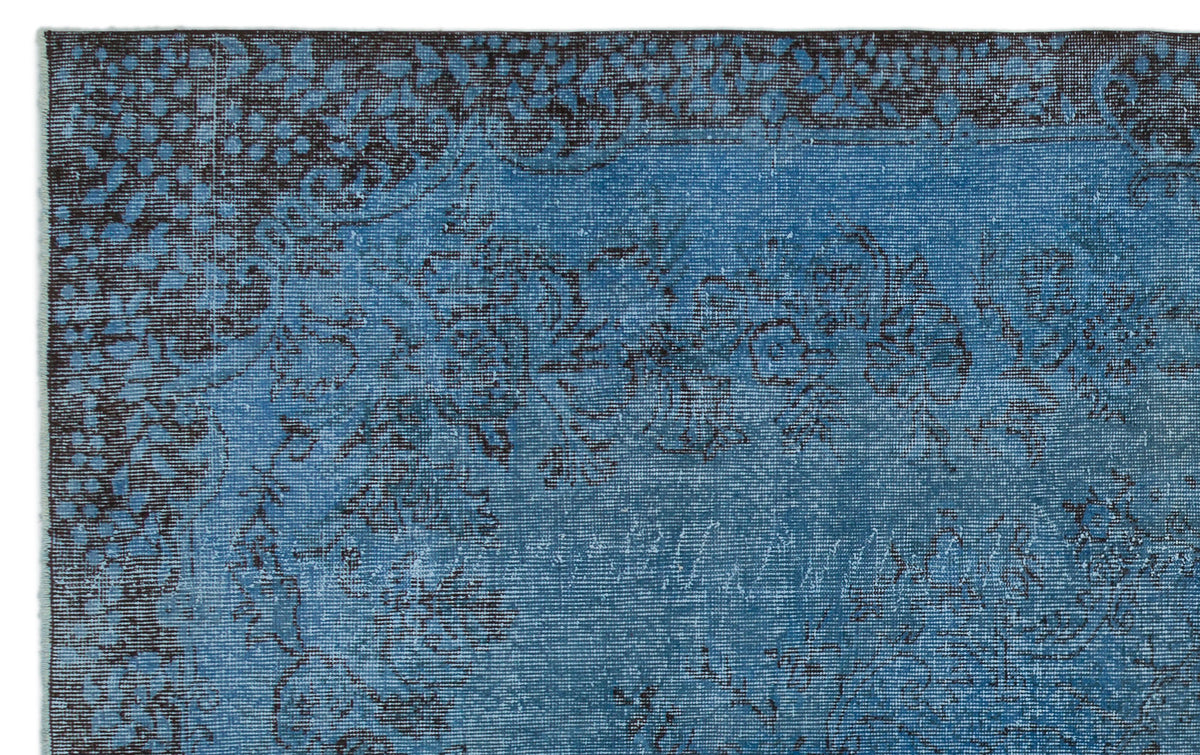 Blue Over Dyed Vintage Rug 5&#39;9&#39;&#39; x 8&#39;11&#39;&#39; ft 174 x 273 cm