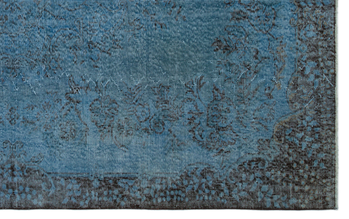 Blue Over Dyed Vintage Rug 5&#39;9&#39;&#39; x 8&#39;11&#39;&#39; ft 174 x 273 cm