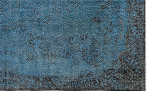 Blue Over Dyed Vintage Rug 5'9'' x 8'11'' ft 174 x 273 cm