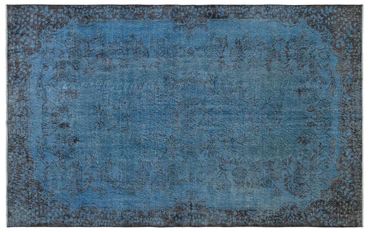 Blue Over Dyed Vintage Rug 5&#39;9&#39;&#39; x 8&#39;11&#39;&#39; ft 174 x 273 cm