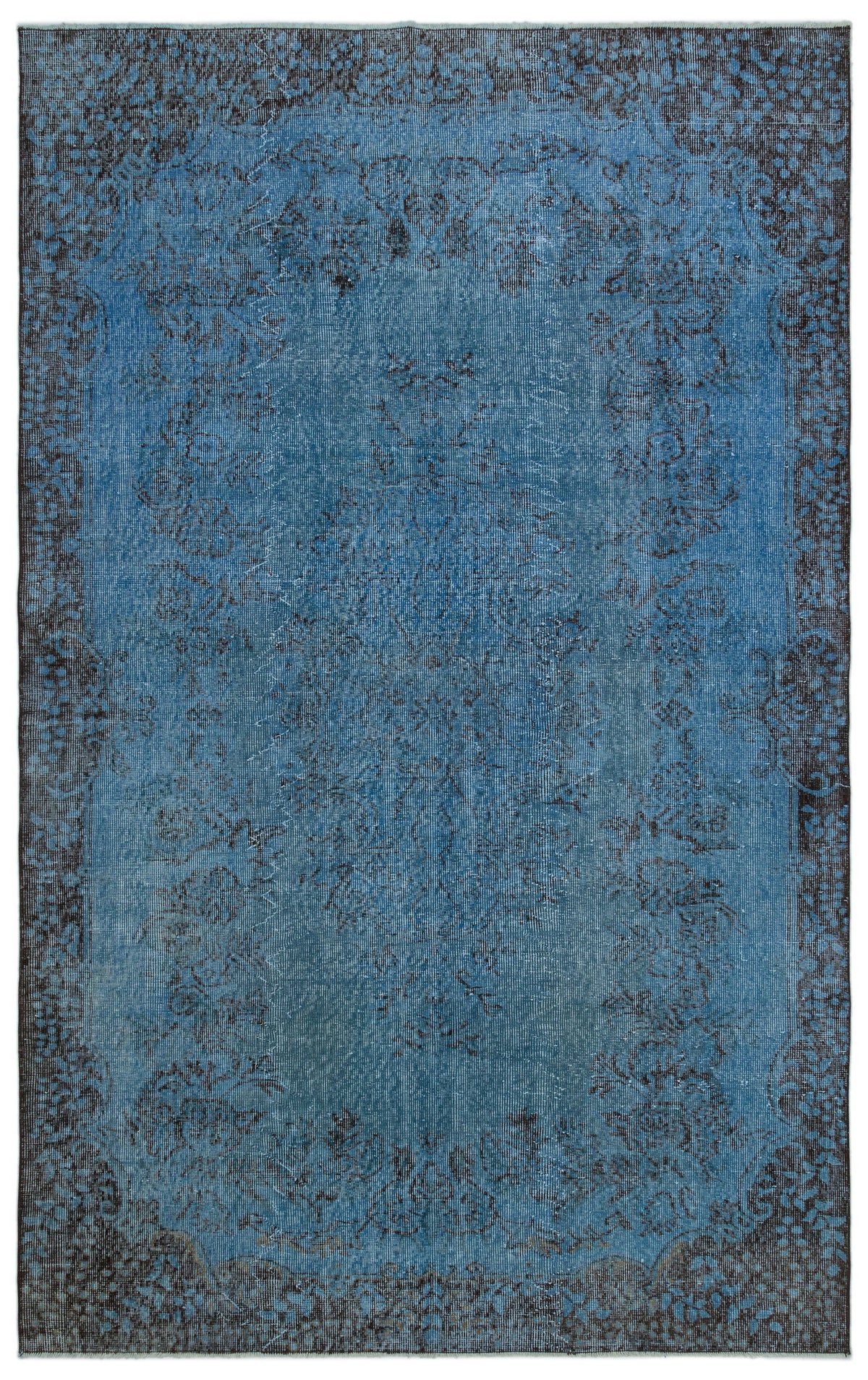 Blue Over Dyed Vintage Rug 5&#39;9&#39;&#39; x 8&#39;11&#39;&#39; ft 174 x 273 cm