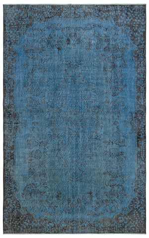 Blue Over Dyed Vintage Rug 5'9'' x 8'11'' ft 174 x 273 cm