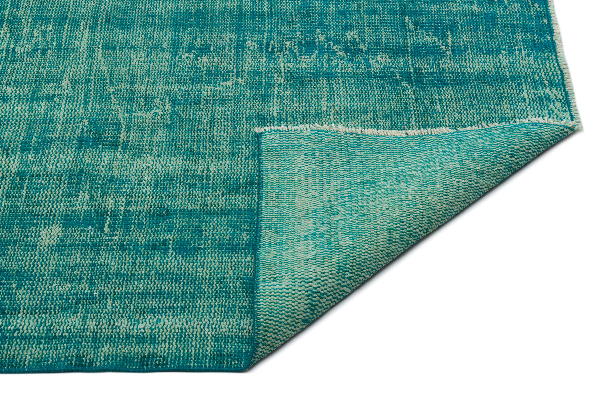 Turquoise  Over Dyed Vintage Rug 6&#39;2&#39;&#39; x 9&#39;3&#39;&#39; ft 187 x 282 cm