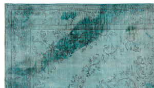 Turquoise  Over Dyed Vintage Rug 5'8'' x 10'0'' ft 173 x 305 cm
