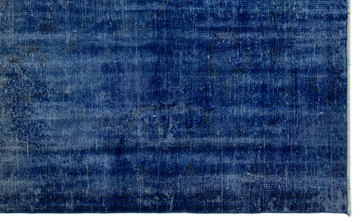 Blue Over Dyed Vintage Rug 5&#39;5&#39;&#39; x 8&#39;10&#39;&#39; ft 165 x 270 cm