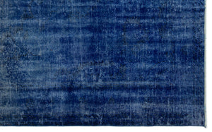 Blue Over Dyed Vintage Rug 5'5'' x 8'10'' ft 165 x 270 cm