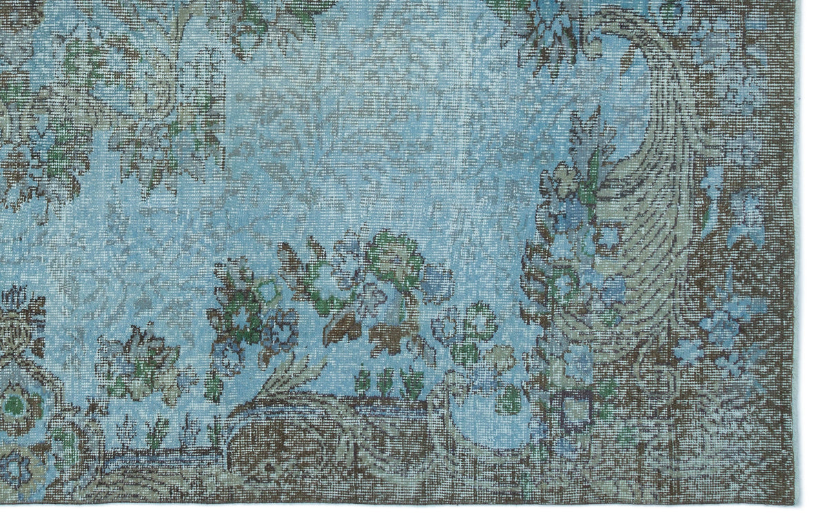 Blue Over Dyed Vintage Rug 5&#39;7&#39;&#39; x 8&#39;10&#39;&#39; ft 171 x 270 cm
