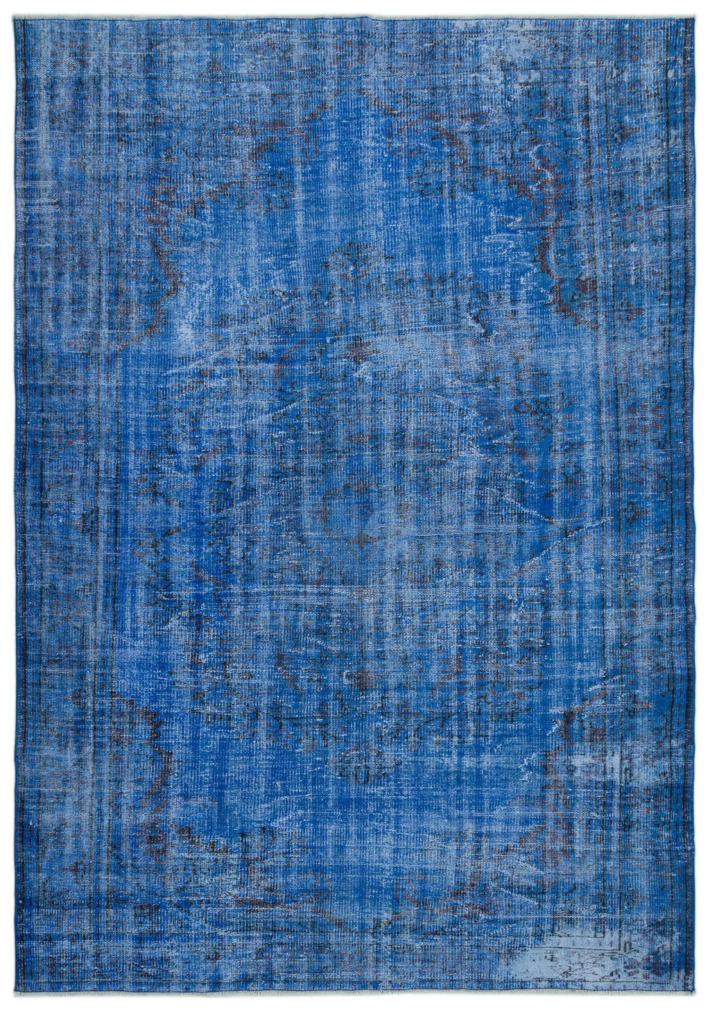 Blue Over Dyed Vintage Rug 6'3'' x 8'10'' ft 190 x 270 cm