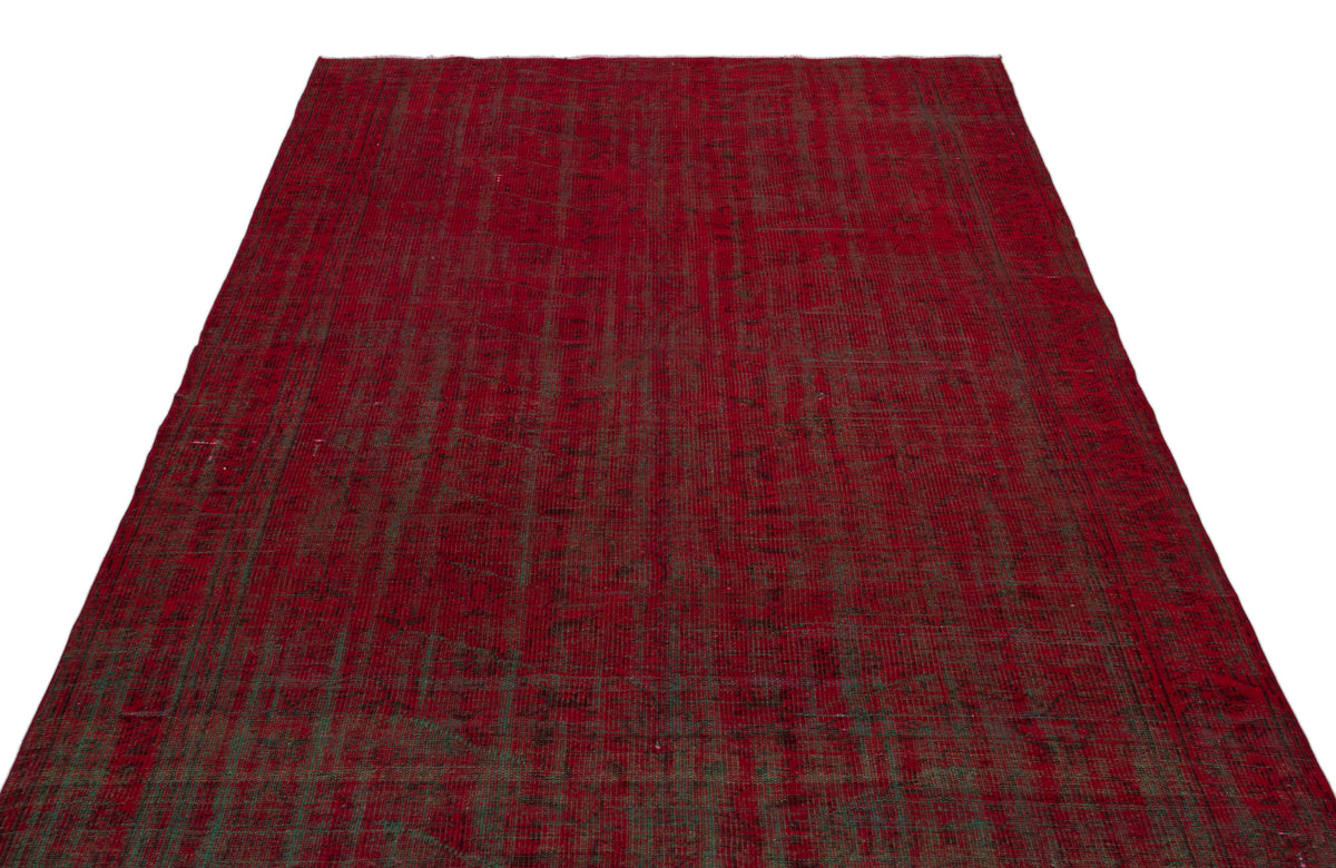 Red Over Dyed Vintage Rug 5&#39;10&#39;&#39; x 9&#39;1&#39;&#39; ft 177 x 277 cm