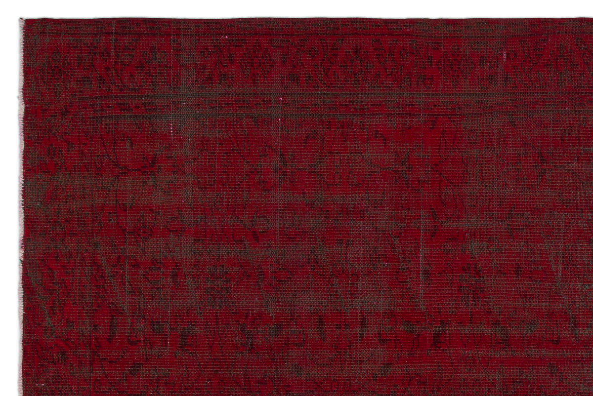 Red Over Dyed Vintage Rug 5&#39;10&#39;&#39; x 9&#39;1&#39;&#39; ft 177 x 277 cm