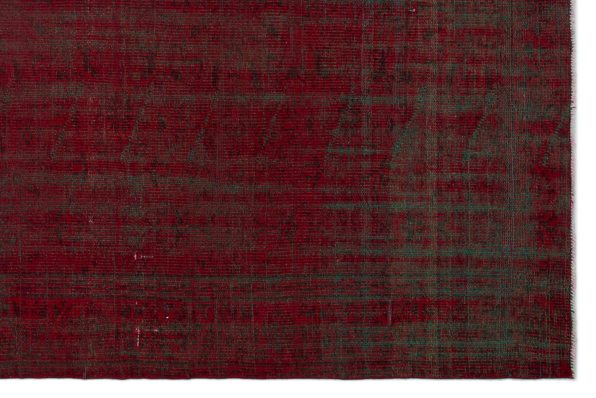 Red Over Dyed Vintage Rug 5&#39;10&#39;&#39; x 9&#39;1&#39;&#39; ft 177 x 277 cm