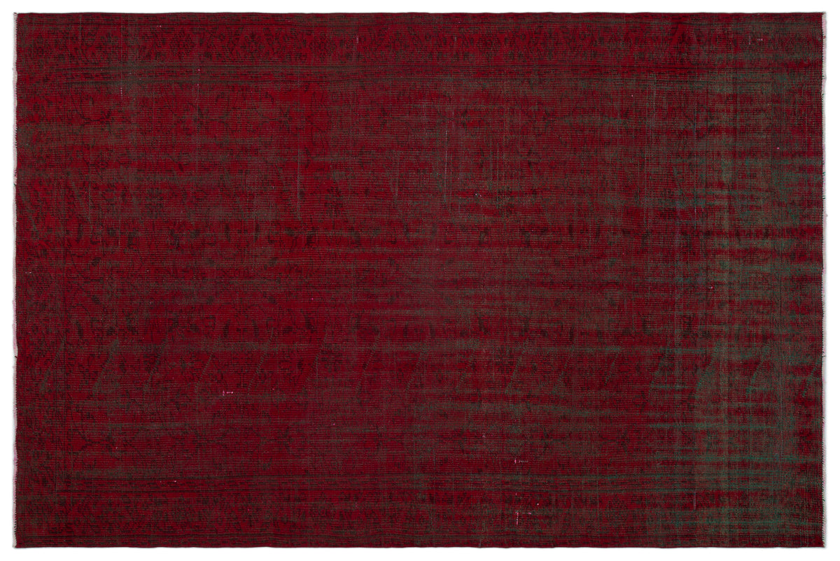 Red Over Dyed Vintage Rug 5&#39;10&#39;&#39; x 9&#39;1&#39;&#39; ft 177 x 277 cm