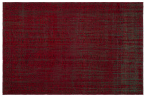 Red Over Dyed Vintage Rug 5'10'' x 9'1'' ft 177 x 277 cm