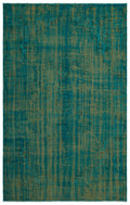 Turquoise  Over Dyed Vintage Rug 6'0'' x 9'5'' ft 183 x 288 cm