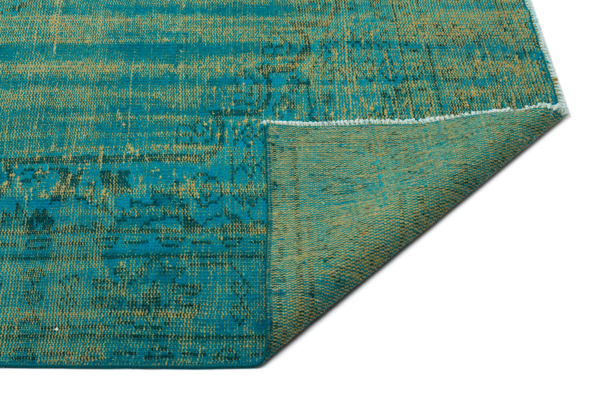 Turquoise  Over Dyed Vintage Rug 6&#39;0&#39;&#39; x 9&#39;5&#39;&#39; ft 183 x 288 cm