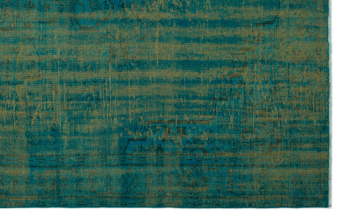 Turquoise  Over Dyed Vintage Rug 6&#39;0&#39;&#39; x 9&#39;5&#39;&#39; ft 183 x 288 cm