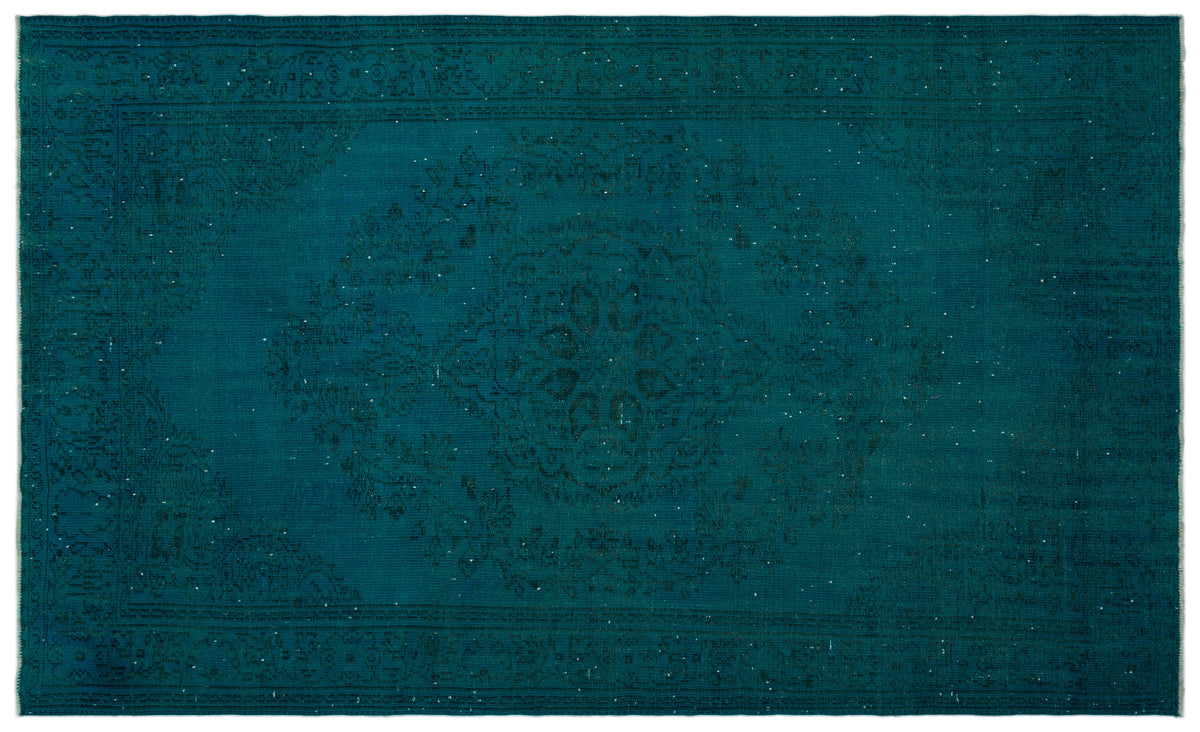 Turquoise  Over Dyed Vintage Rug 6&#39;0&#39;&#39; x 10&#39;1&#39;&#39; ft 184 x 308 cm