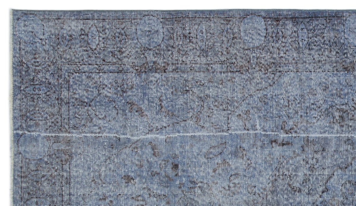 Blue Over Dyed Vintage Rug 5&#39;2&#39;&#39; x 9&#39;1&#39;&#39; ft 158 x 277 cm