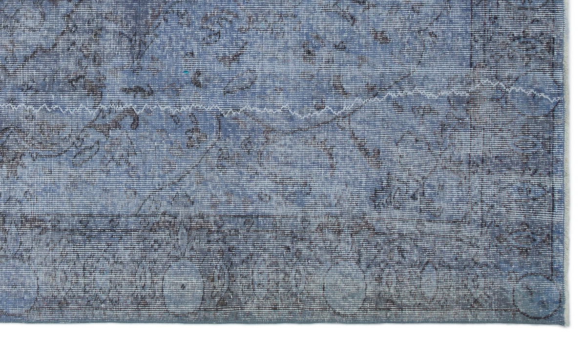 Blue Over Dyed Vintage Rug 5&#39;2&#39;&#39; x 9&#39;1&#39;&#39; ft 158 x 277 cm