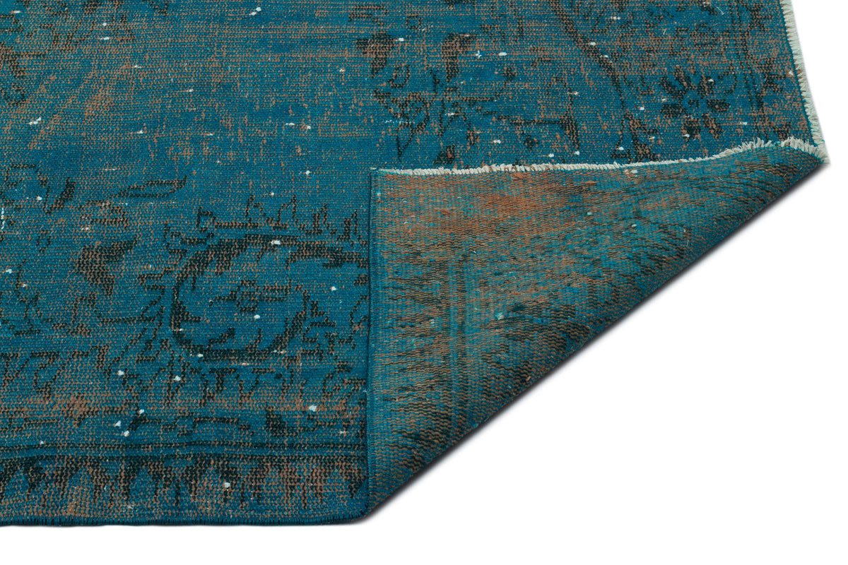Turquoise  Over Dyed Vintage Rug 6&#39;1&#39;&#39; x 9&#39;10&#39;&#39; ft 185 x 300 cm