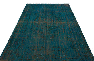 Turquoise  Over Dyed Vintage Rug 6'1'' x 9'10'' ft 185 x 300 cm