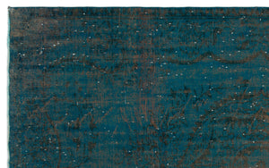 Turquoise  Over Dyed Vintage Rug 6'1'' x 9'10'' ft 185 x 300 cm