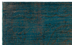 Turquoise  Over Dyed Vintage Rug 6'1'' x 9'10'' ft 185 x 300 cm