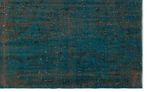 Turquoise  Over Dyed Vintage Rug 6'1'' x 9'10'' ft 185 x 300 cm