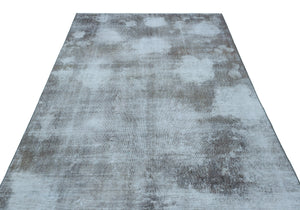 Blue Over Dyed Vintage Rug 5'8'' x 9'3'' ft 173 x 282 cm