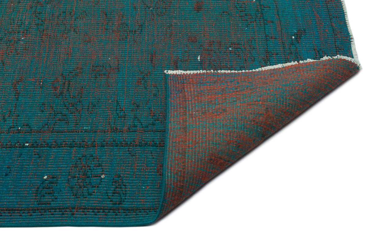 Turquoise  Over Dyed Vintage Rug 5&#39;11&#39;&#39; x 8&#39;6&#39;&#39; ft 181 x 260 cm