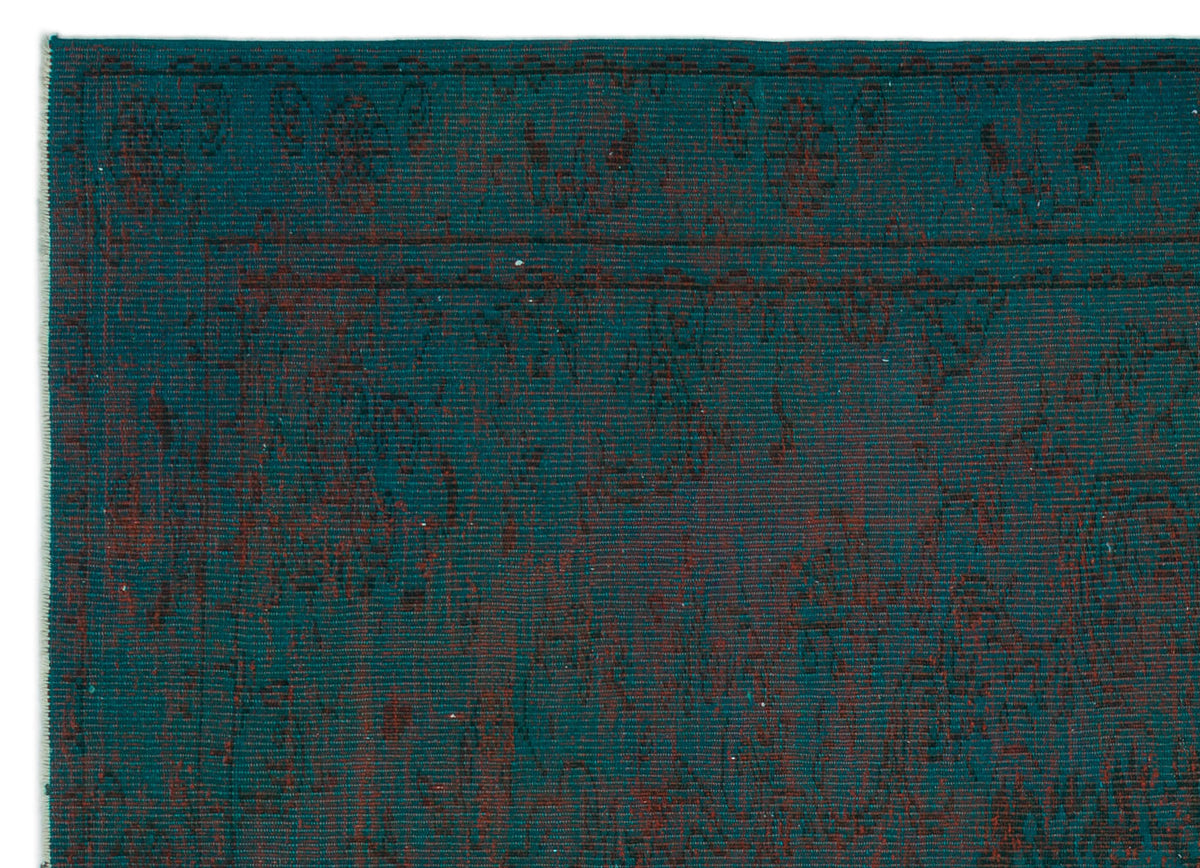 Turquoise  Over Dyed Vintage Rug 5&#39;11&#39;&#39; x 8&#39;6&#39;&#39; ft 181 x 260 cm