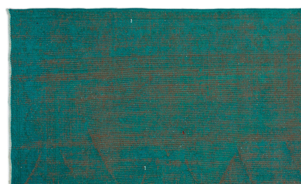 Turquoise  Over Dyed Vintage Rug 5'0'' x 8'6'' ft 153 x 258 cm