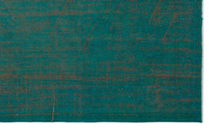 Turquoise  Over Dyed Vintage Rug 5'0'' x 8'6'' ft 153 x 258 cm