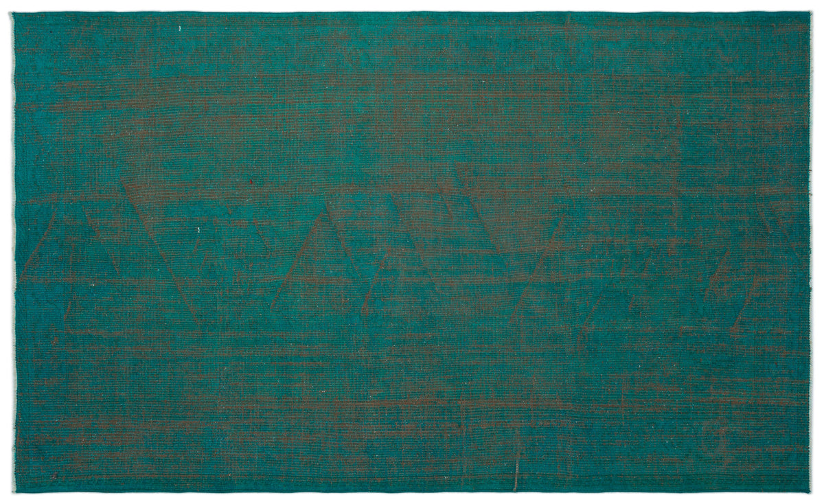 Turquoise  Over Dyed Vintage Rug 5&#39;0&#39;&#39; x 8&#39;6&#39;&#39; ft 153 x 258 cm