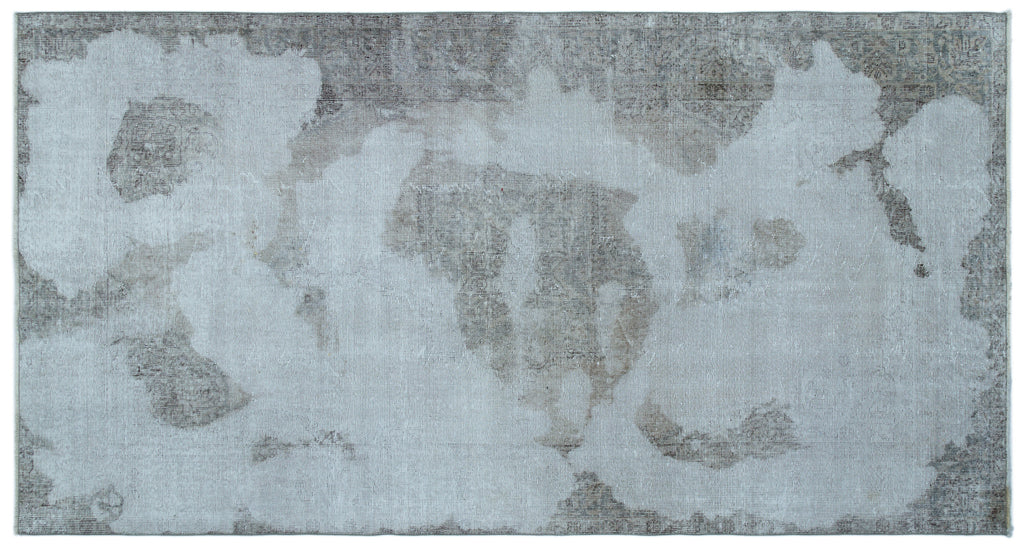 Blue Over Dyed Vintage Rug 4'9'' x 8'12'' ft 146 x 274 cm