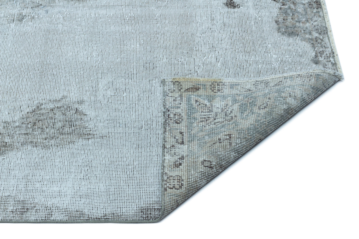 Blue Over Dyed Vintage Rug 4&#39;9&#39;&#39; x 8&#39;12&#39;&#39; ft 146 x 274 cm