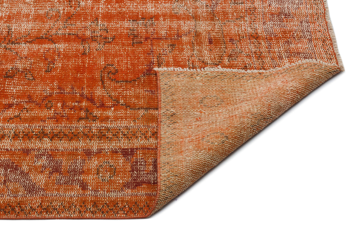 Orange Over Dyed Vintage Rug 5&#39;1&#39;&#39; x 9&#39;2&#39;&#39; ft 156 x 280 cm